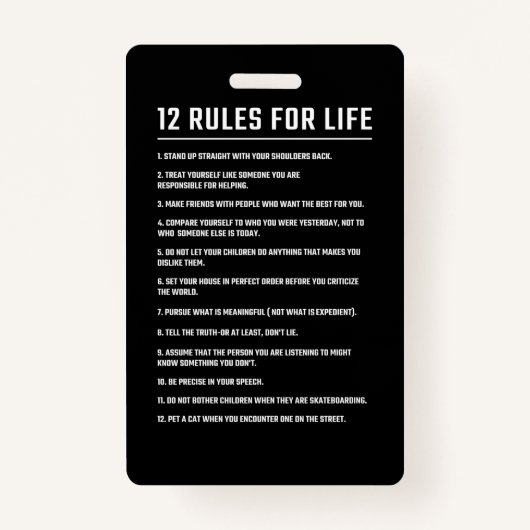 Birthday Gift 12 Rules For Life バッジ (正面)