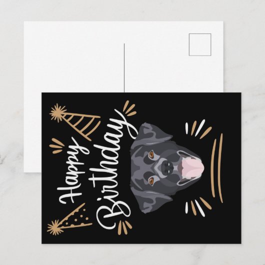 Birthday Gift Black Labrador ポストカード (正面/裏面)
