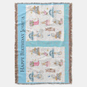 Birthday gift for baby boy - bunny rabbit スローブランケット (正面縦)