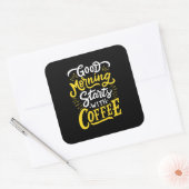 Birthday Gift Good Morning Start With Coffee スクエアシール (封筒)