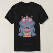 Birthday Gift Idea Cake Kids Cute Hippo Tシャツ (デザイン正面)