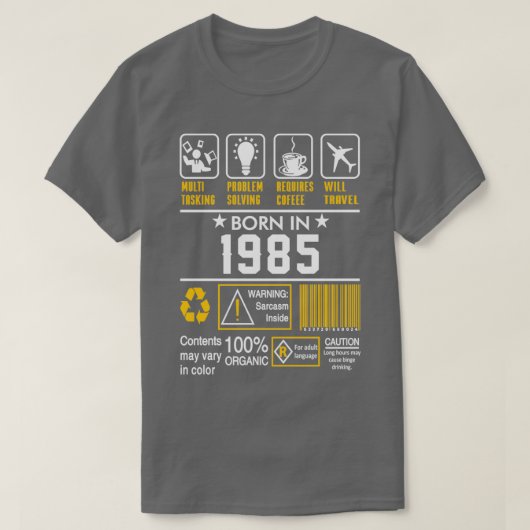 Birthday Gift Ideas Born In 1985  Tシャツ (デザイン正面)