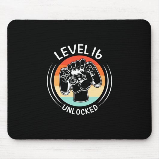 Birthday Gift | Level 16th Birthday Unlocked マウスパッド (正面)