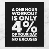 Birthday Gift One Hour Workout No Excuses ワインラベル (シングルラベル)