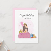 birthday girl カード (正面/裏面インサイチュ)