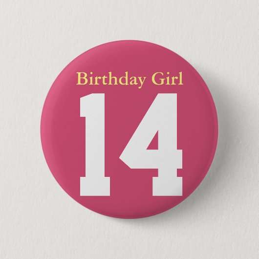 Birthday Girl 14 缶バッジ (正面)