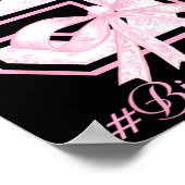 Birthday Girl 9th Birthday Nk Floral Coquette Bow  ポスター (角)