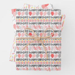 Birthday Girl Coordinating Pattern Wrapping Paper ラッピングペーパーシート