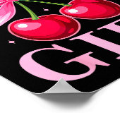 Birthday Girl Coquette Bow Cherry Birthday Girls W ポスター (角)