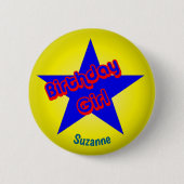 Birthday Girl Cute Personalized 缶バッジ (正面)