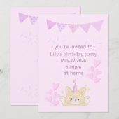 Birthday girl Invitation | customizable card 招待状 (正面/裏面)
