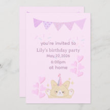 Birthday girl Invitation | customizable card