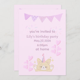Birthday girl Invitation | customizable card 招待状