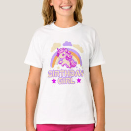Birthday Girl Magical Unicorn T-Shirt –Kids Party Tシャツ
