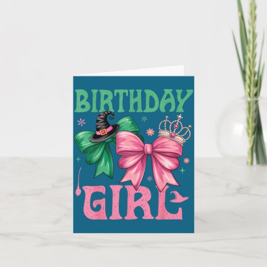 Birthday Girl Nk And Green Birthday Witch Women Gi カード (正面)