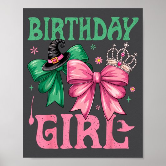 Birthday Girl Nk And Green Birthday Witch Women Gi ポスター (正面)