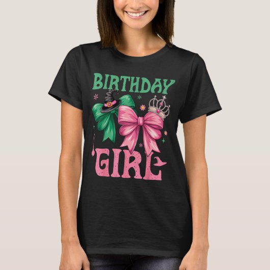 Birthday Girl Nk And Green Birthday Witch Women Gi Tシャツ (正面)