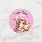 Birthday girl Personalized Paper Plate コンフェッティ (スモール正面)