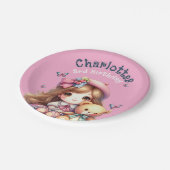 Birthday girl Personalized Paper Plate ペーパープレート (アングル)