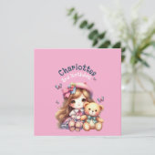 Birthday girl Personalized Paper Plate 招待状 (スタンド正面)