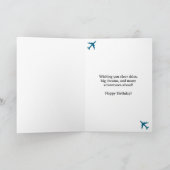 Birthday Girl Pilot Co-pilot dog & Cessna Airplane カード (内部)