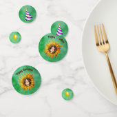 Birthday Girl Pretty Face in Sunflower Hats Green コンフェッティ (グループ)