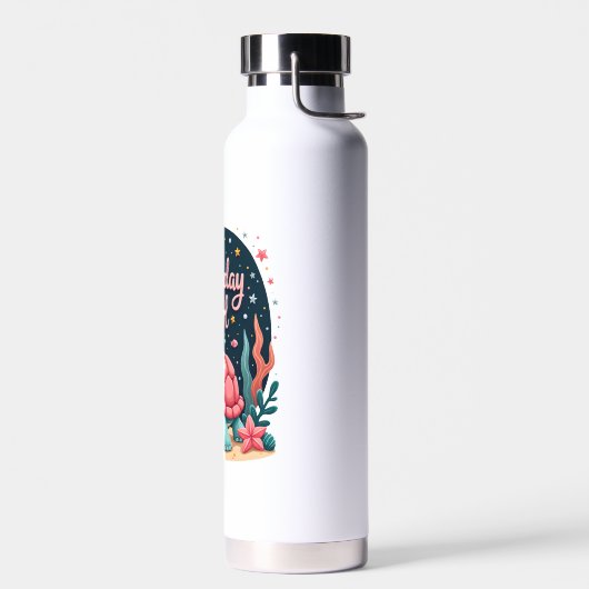 Birthday Girl Sea Turtle Theme Birthday Party Ocea ウォーターボトル (左面)