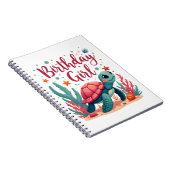 Birthday Girl Sea Turtle Theme Birthday Party Ocea ノートブック (右側)