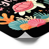 Birthday Girl Sea Turtle Theme Birthday Party Ocea ポスター (角)