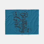 Birthday Girl Skull Skeleton Lover Cute Funny Kawa フリースブランケット (正面(横))