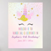 Birthday Girl Unicorn Magical Celebration ポスター (正面)