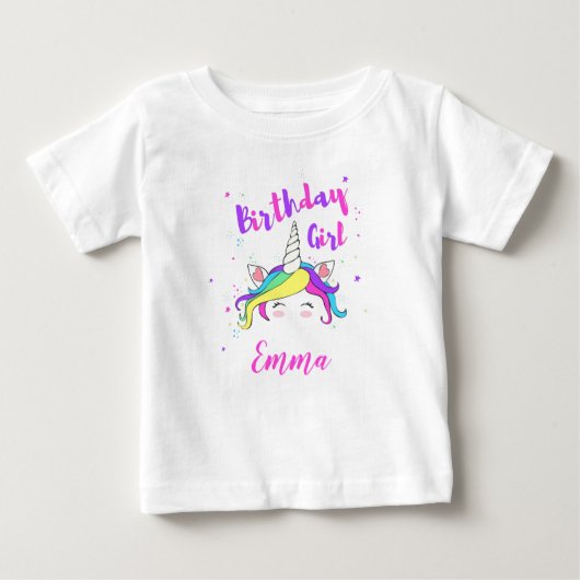 Birthday girl with customizable name ベビーTシャツ (正面)