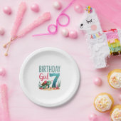 Birthday Girls 7th Sea Turtle 7 Year Old Ocean Aqu ペーパープレート (パーティー)