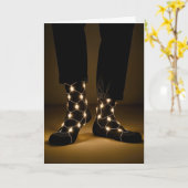 Birthday Glowing Lights In Black Socks カード (黄色い花)