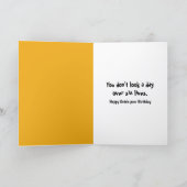 Birthday Gnome and Black Kitten On Pumpkins カード (内部)