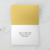 Birthday Golden Butterfly On a Rock in Water カード (内部)