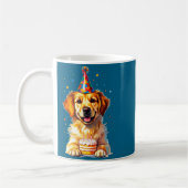Birthday Golden Retriever, Party Dog  コーヒーマグカップ (左)