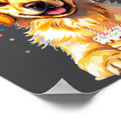 Birthday Golden Retriever, Party Dog  ポスター (角)