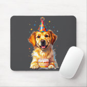 Birthday Golden Retriever, Party Dog  マウスパッド (マウス)