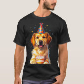 Birthday Golden Retriever, Party Dog  Tシャツ (正面)