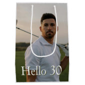 Birthday Golf-30  ミディアムペーパーバッグ (裏面)