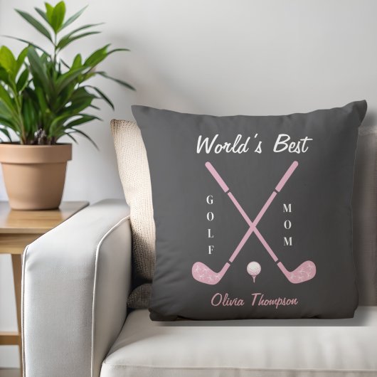 Birthday Golf Mom Pink Golf Club Bows Custom クッション