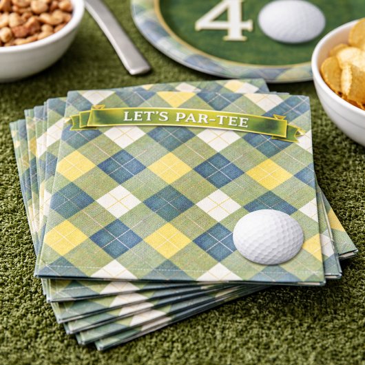 Birthday Golf Theme Let's Par-tee スタンダードカクテルナプキン