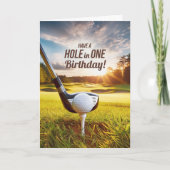 Birthday Golfer Theme Morning Golf Course with Pun カード (正面)