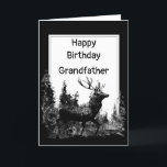 Birthday Grandfather Vintage Stag Deer Animal カード<br><div class="desc">Happy Birthday Grandfather Vintage Stag,  Deer Animal,  Wildlife,  Nature</div>