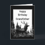 Birthday Grandfather Vintage Stag Deer Animal カード<br><div class="desc">Happy Birthday Grandfather Vintage Stag,  Deer Animal,  Wildlife,  Nature</div>