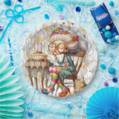 Birthday Granny With Party Balloons ペーパープレート (パーティー)