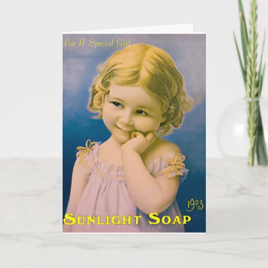 birthday=greeting-cardのためのヴィンテージの芸術のイメージ カード (正面)