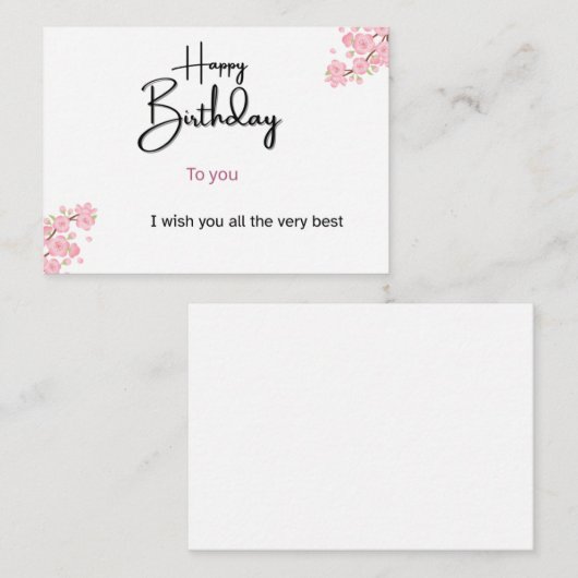 Birthday Greeting Card | Custom Text | Unique Pers ノートカード (正面/裏面)