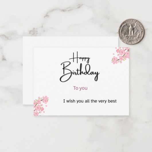 Birthday Greeting Card | Custom Text | Unique Pers ノートカード (正面/裏面インサイチュ)